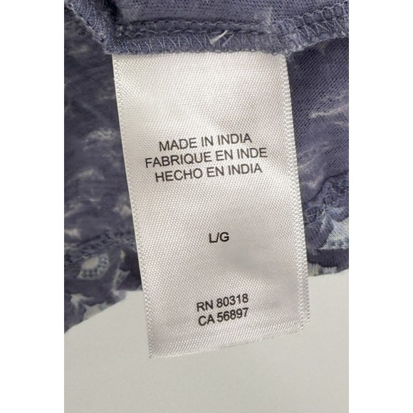 Lucky Brand Blue Cropped Babydoll Crochet Peplum Tank Top Sz L Boho Y2K Festival - Picture 6 of 9